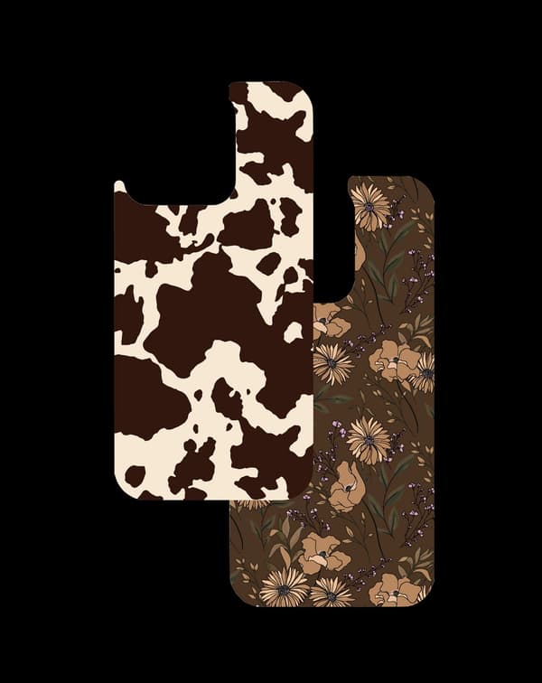 Print Pack iPhone 16 / 17 Cow Couture Brun