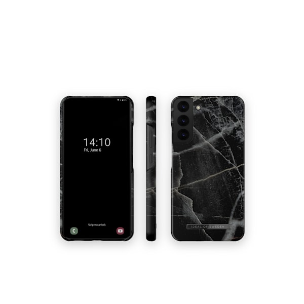 Printed Case Galaxy S22 Plus Black Thunder Marble