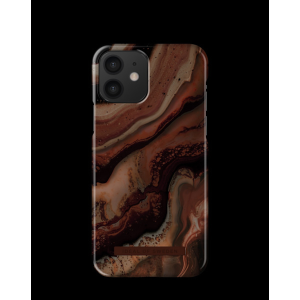 Printed Case iPhone 12 / 12 Pro Dark Amber Marble Brown
