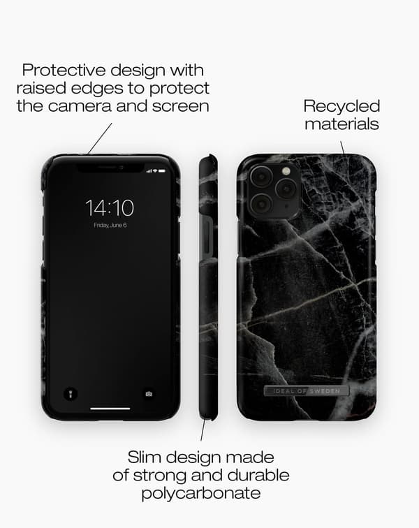 Printed Case iPhone 11 Pro / XS / X Black Thunder Marble Black