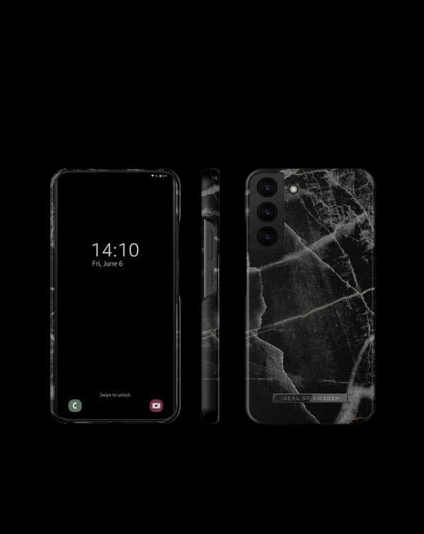 Printed Case Galaxy S22 Plus Black Thunder Marble Black