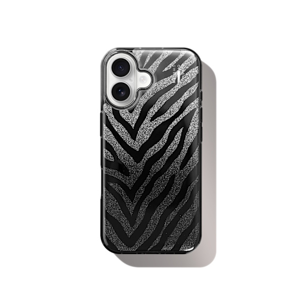 Clear Case iPhone 16 Zebra Mystique Svart