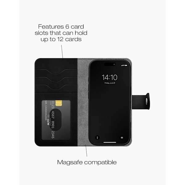 Magnet Wallet+ MagSafe iPhone 16PL Black