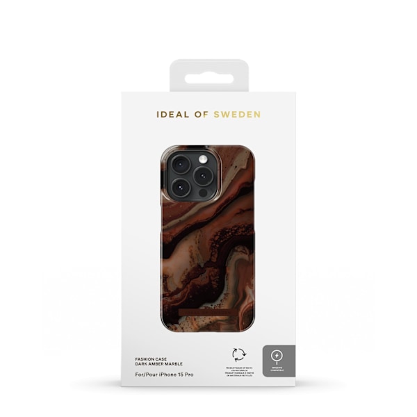Printed Case MagSafe iPhone 15 Pro Dark Amber Marble Brown