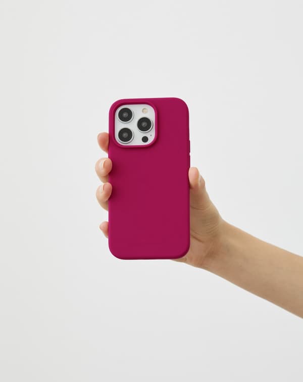 Silicone Case MagSafe iPhone 15 Plus Magenta Rosa