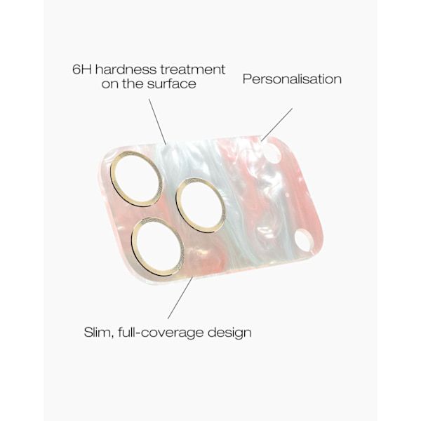 Camera Lens Protector 3D iPhone 17 Pro Marble Light Pink Rosa