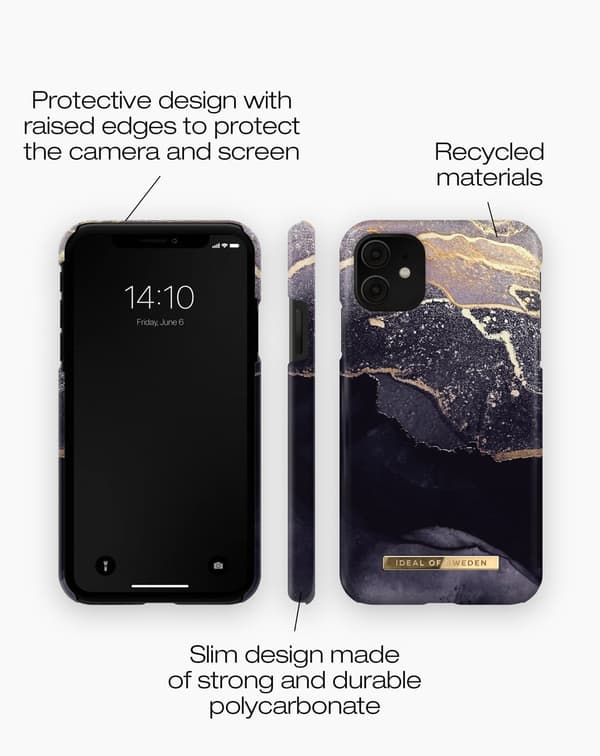 Printed Case iPhone 11 / XR Golden Twilight Black