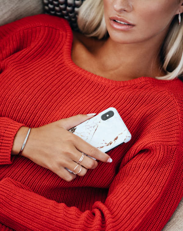 Printed Case iPhone X Carrara Gold White