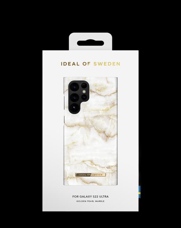 Printed Case Galaxy S22 Ultra Golden Pearl Marble White