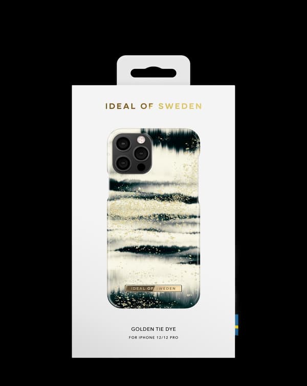 Printed Case iPhone 12 / 12 Pro Golden Tie Dye White