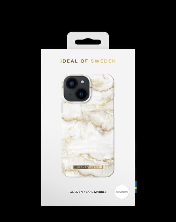Printed Case iPhone 13 Mini Golden Pearl Marble White