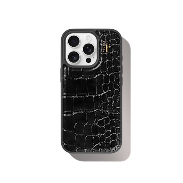 Vegan Leather Case iPhone 16 Pro Max Black Croco