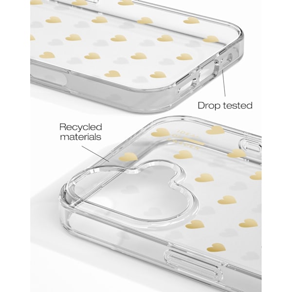 Clear Case iPhone 16 Golden Hearts