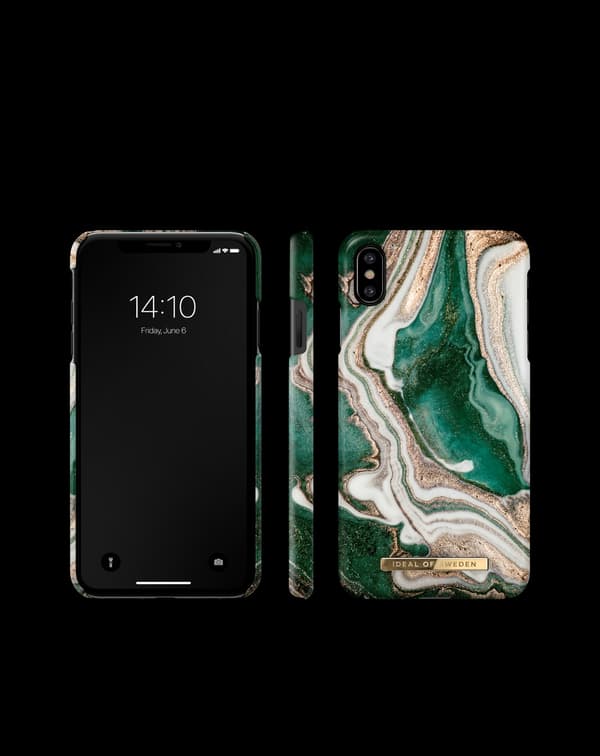 Printed Case iPhone Xs Max Golden Jade Marble Green