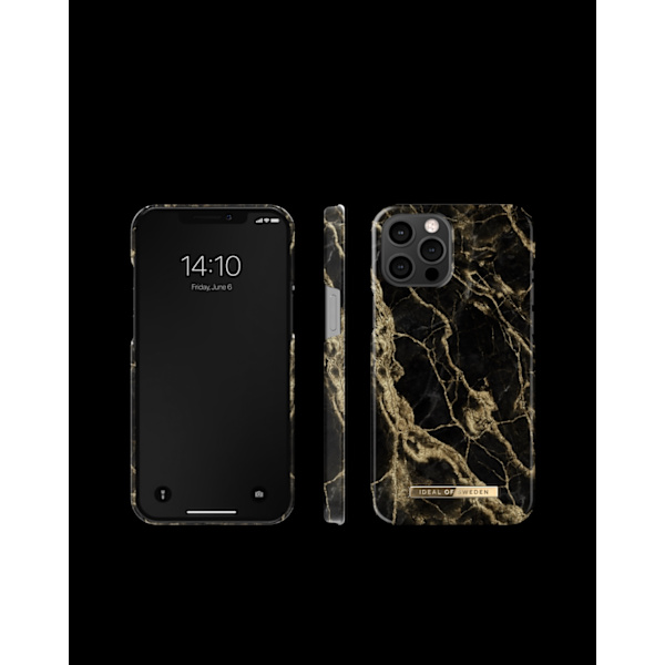Printed Case iPhone 12 Pro Max Golden Smoke Marble White