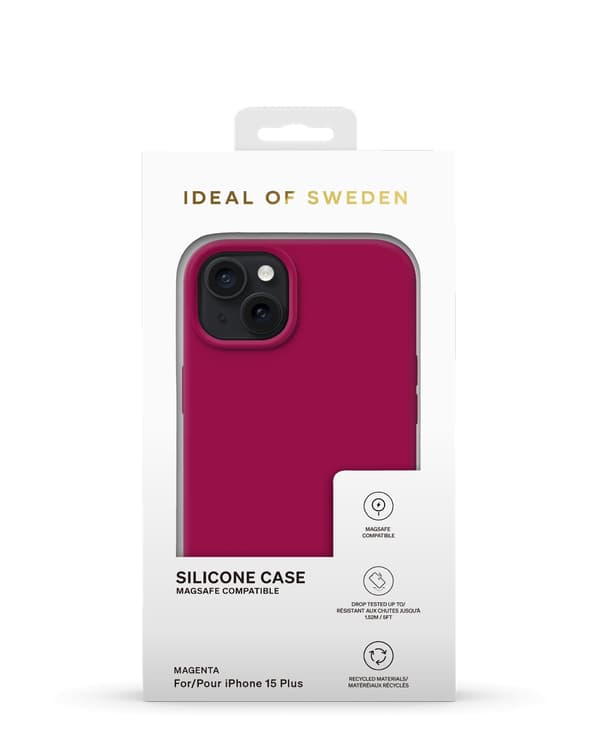 Silicone Case MagSafe iPhone 15 Plus Magenta Rosa