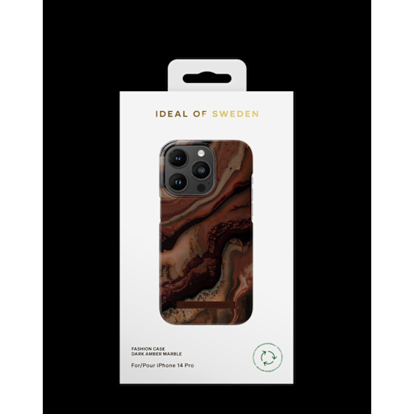 Printed Case iPhone 14 Pro Dark Amber Marble Brown