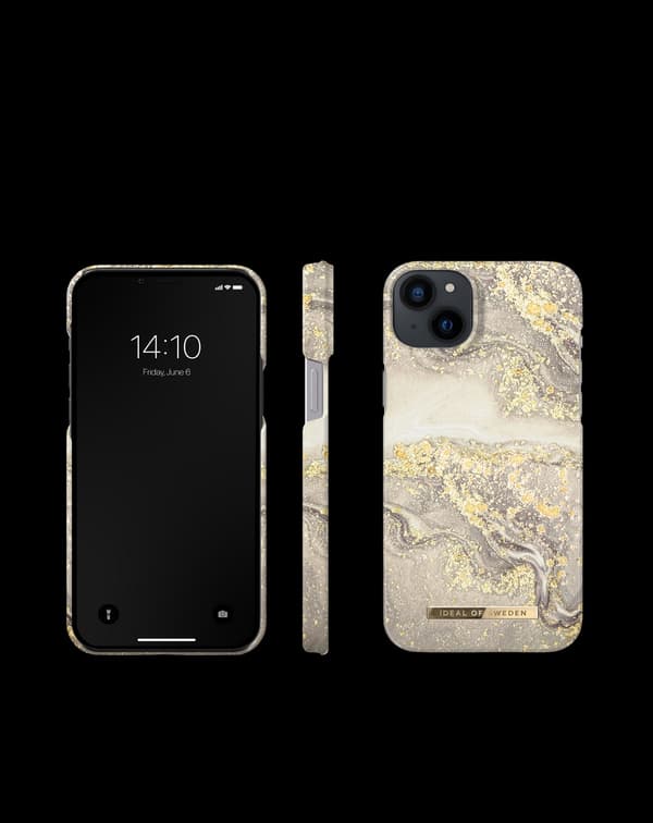 Printed Case iPhone 14 Plus Sparkle Greige Marble Grey