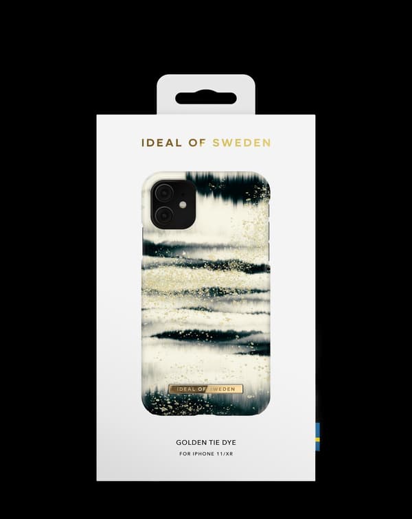 Printed Case iPhone 11 / XR Golden Tie Dye White