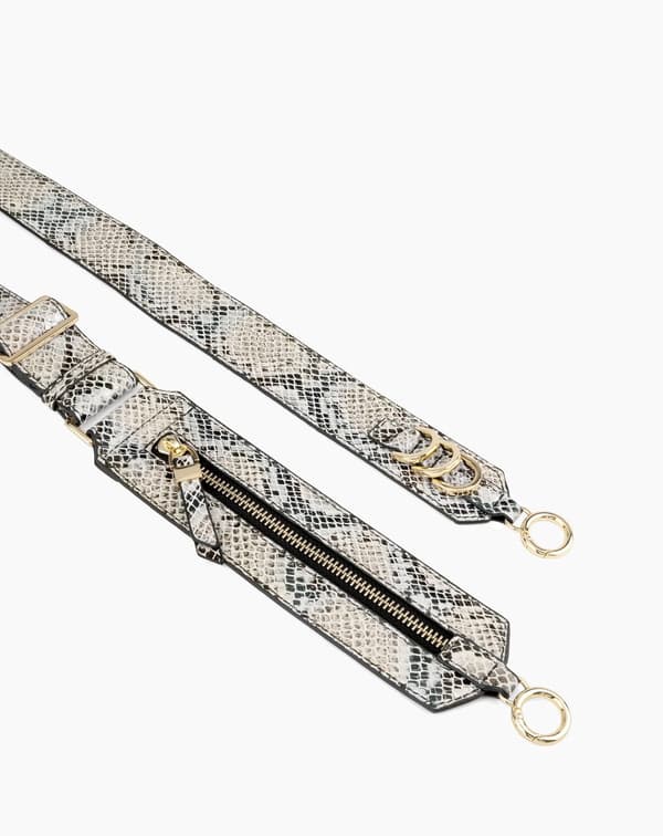 Utility Strap Beige Shimmery Snake