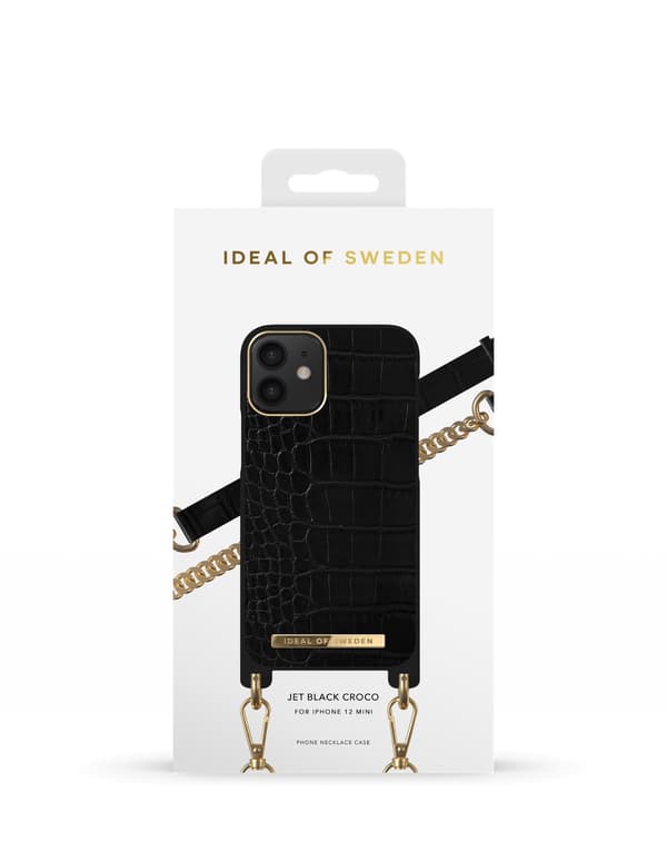 Necklace Case iPhone 12 Mini Jet Black Croco Black