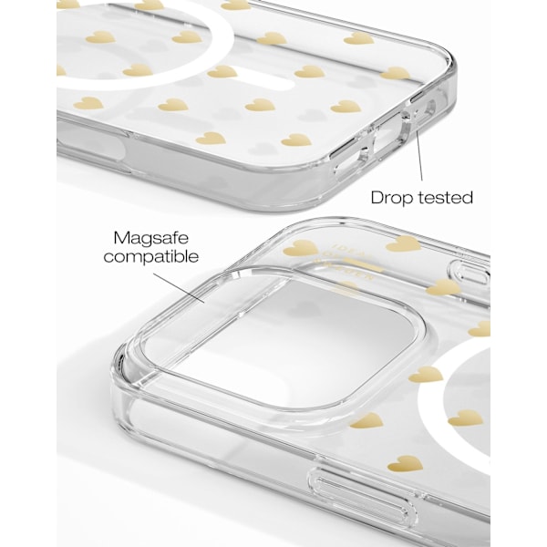 Clear Case MagSafe iPhone 16 Pro Max Golden Hearts