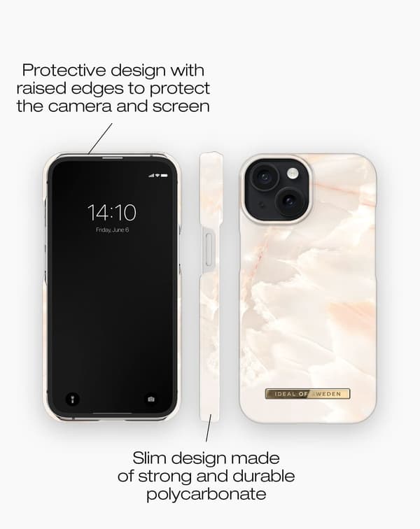 Printed Case MagSafe iPhone 15 Rose Pearl Marble Rosa