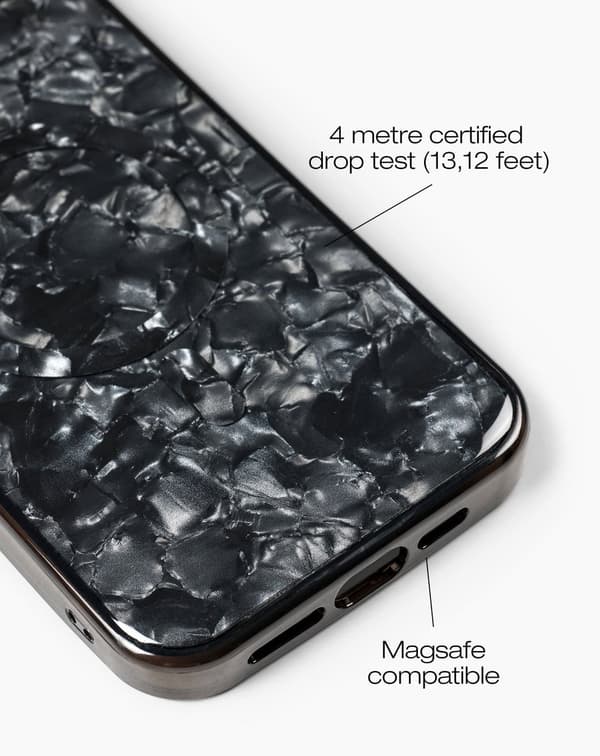 Pearlised Case MagSafe iPhone 15 Pro Max Black Svart
