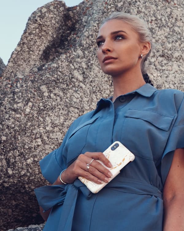 Printed Case iPhone X Carrara Gold White