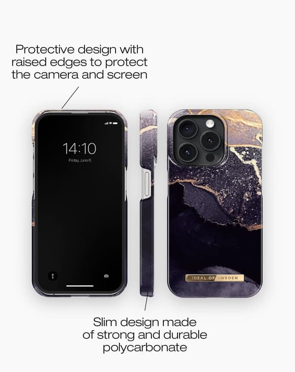 Printed Case MagSafe iPhone 15 Pro Golden Twilight Black