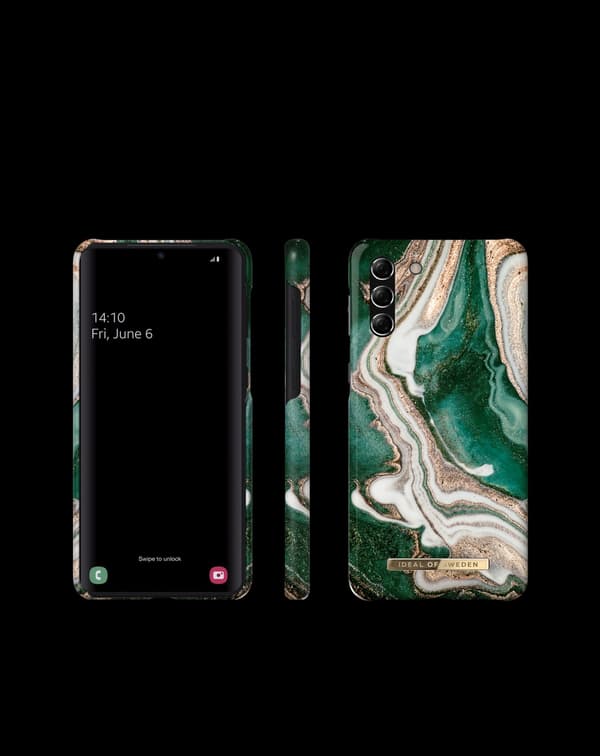 Printed Case Galaxy S21 Plus Golden Jade Marble Green