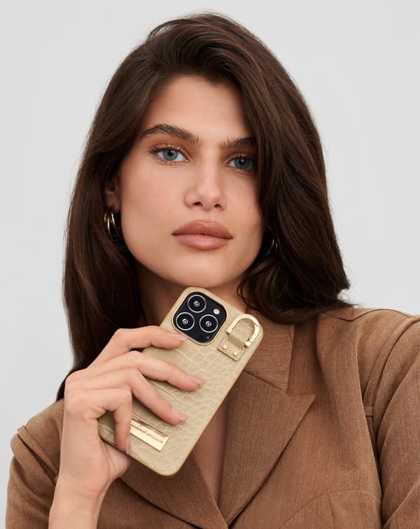Atelier Case iPhone 13 Pro Warm Beige Croco Beige