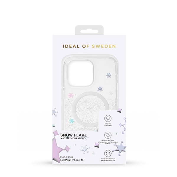 Clear Case MagSafe iPhone 13 / 14 / 15 / 16e Snowflake