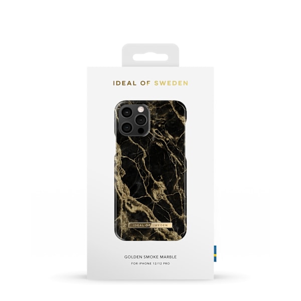 Printed Case iPhone 12 / 12 Pro Golden Smoke Marble White