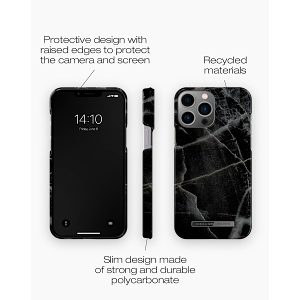 Printed Case iPhone 12 Pro Max / 13 Pro Max Black Thunder Marble Black