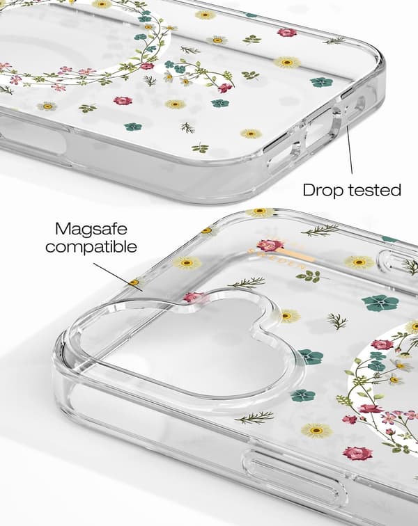 Clear Case MagSafe iPhone 16 Petite Floral