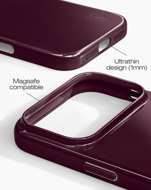Slim Case MagSafe iPhone 17 Pro Glossy Cherry Röd