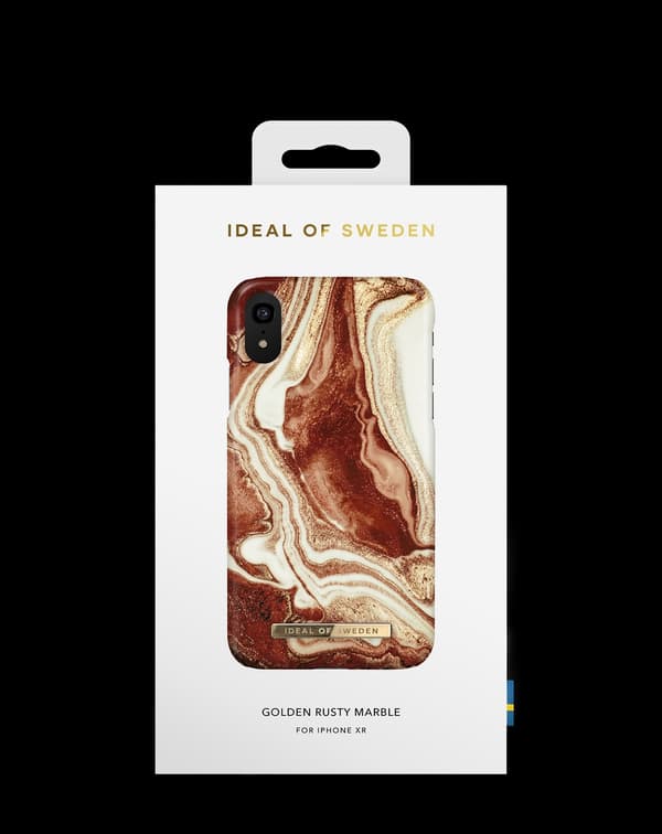 Printed Case iPhone XR Golden Rusty Marble Red