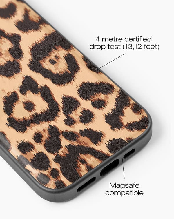 Vegan Leather Case MagSafe iPhone 15 Pro Max Timeless Leo multifärg