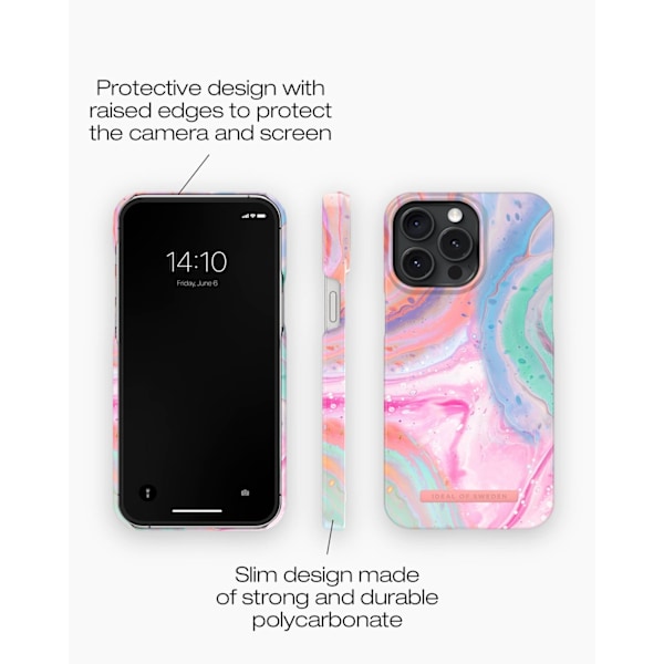 Printed Case MagSafe iPhone 15 Pro Max Pastel Marble Multicolor