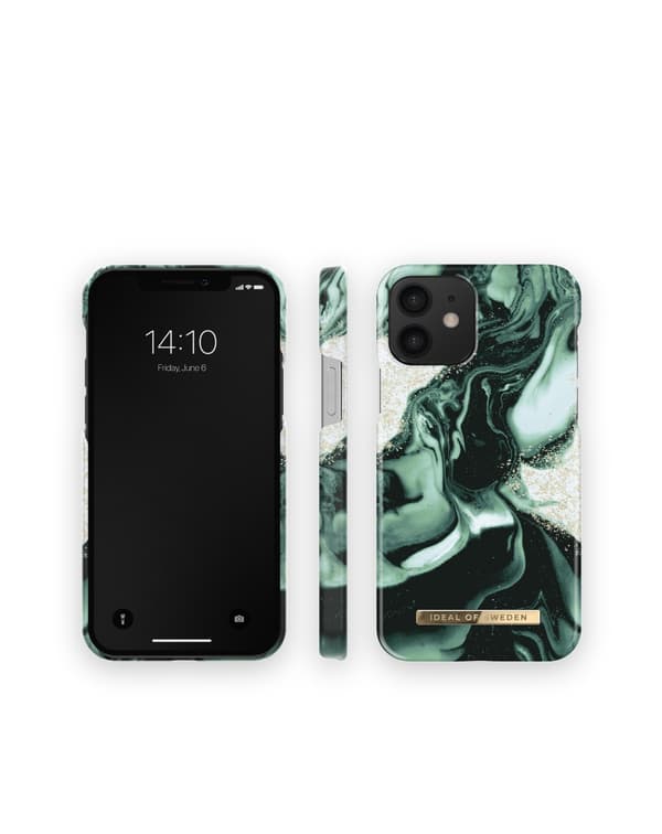Printed Case iPhone 12 / 12 Pro Golden Olive Marble Green