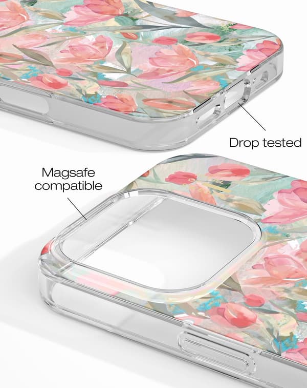 Clear Case MagSafe iPhone 16 Pro Max Tulip Bloom
