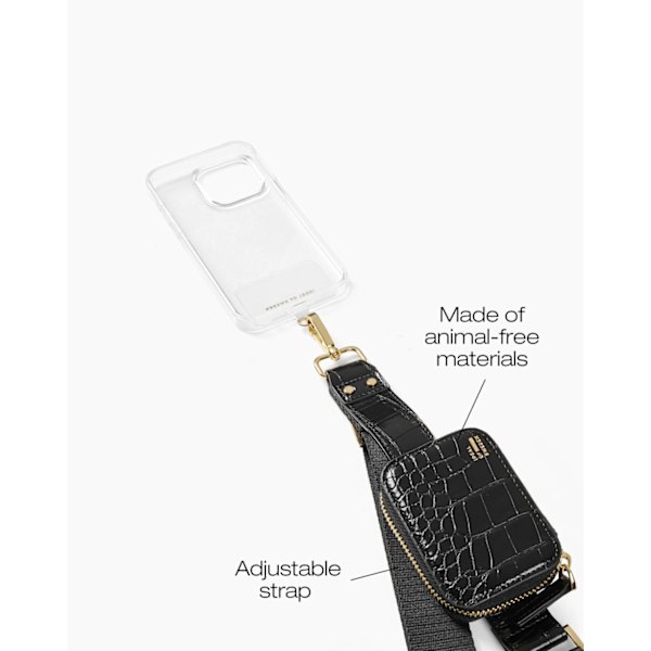 Utility Phone Strap Black Croco