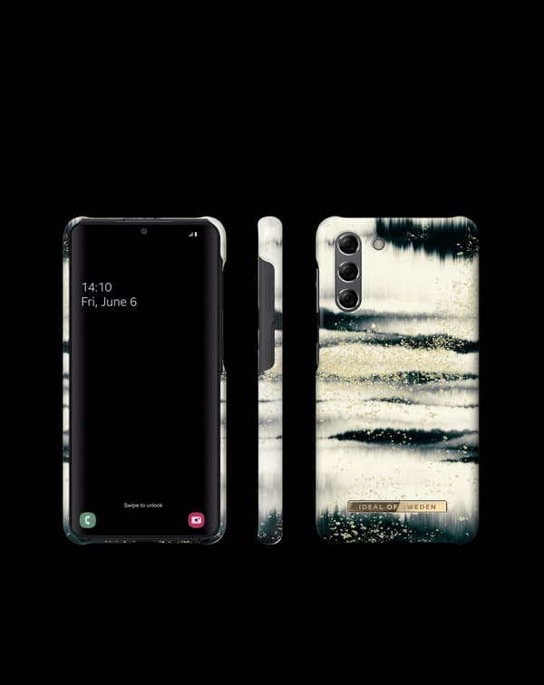 Printed Case Galaxy S21 Golden Tie Dye White