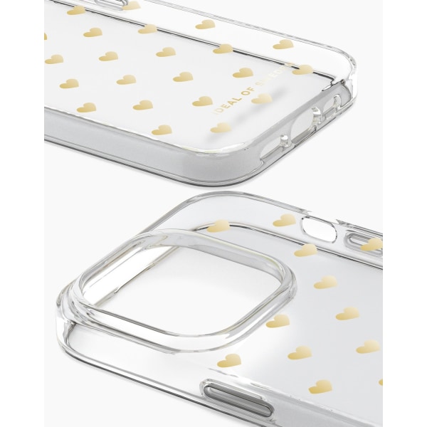 Clear Case iPhone 14PR Golden Hearts