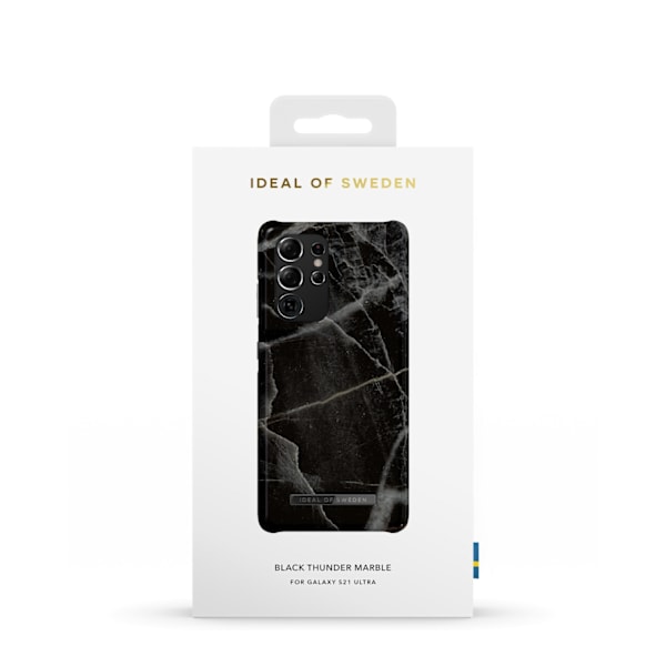 Printed Case Galaxy S21 Ultra Black Thunder Marble