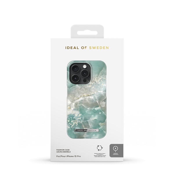 Printed Case MagSafe iPhone 15 Pro Azura Marble Blå