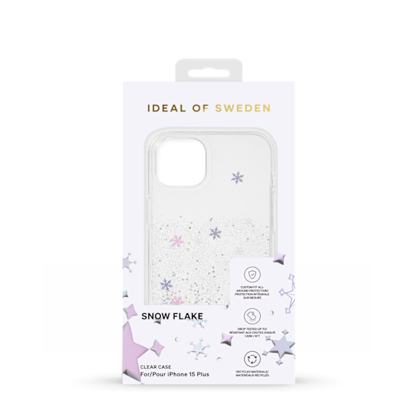 Clear Case iPhone 15 Plus Snowflake Silver