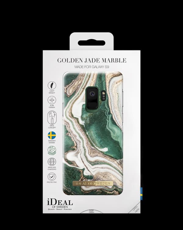 Printed Case Galaxy S9 Golden Jade Marble