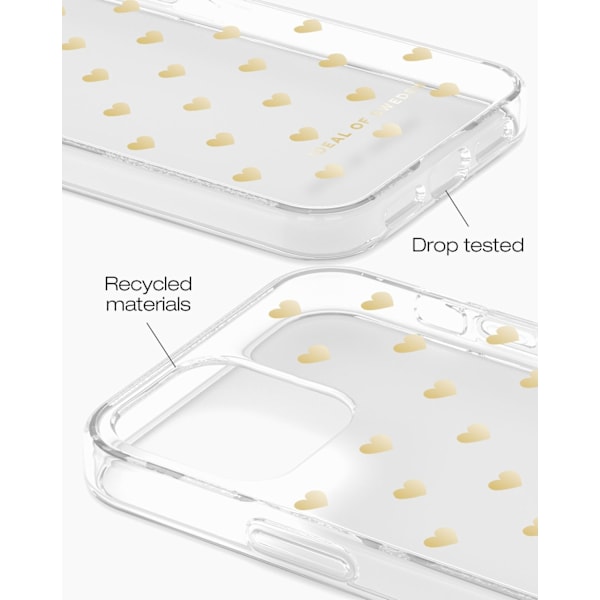 Clear Case iPhone 12/12P Golden Hearts